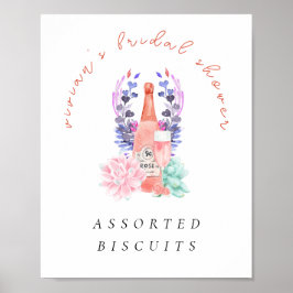 花びら&プロセッコシャンパンブライダルシャワー食品 ポスター