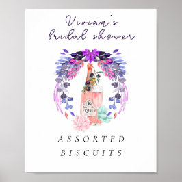 花びら&プロセッコシャンパンブライダルシャワー食品 ポスター