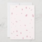 花びら&プロセッコピンクウォーターカラーブライダルシャワー 招待状 (裏面)