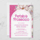 花びら&プロセッコピンクフローラアーチブライダルシャワー 招待状 (正面)