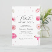 花びら&プロセッコピンクフローラガーデンブライダルシャワー 招待状 (スタンド正面)