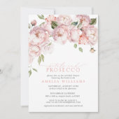 花びら&プロセッコピンクフローラブライダルシャワー 招待状 (正面)