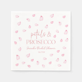花びら&プロセッコピンクローズ花びらブライダルシャワー スタンダードカクテルナプキン
