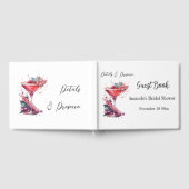 花びら&プロセッコピンク赤面フローラブライダルシャワー ゲストブック (全面)