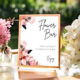 花びら&プロセッコフラワーバーサインブライダルシャワー ポスター