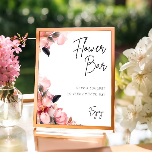 花びら&プロセッコフラワーバーサインブライダルシャワー ポスター