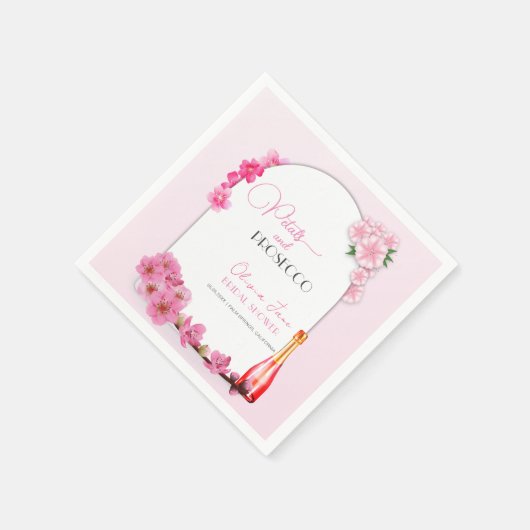 花びら&プロセッコフローラアーチサマーブライダルシャワー スタンダードカクテルナプキン (角)