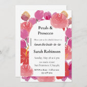花びら&プロセッコフローラアーチサマーブライダルシャワー 招待状 (正面/裏面)