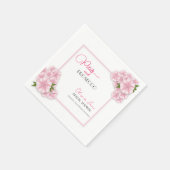 花びら&プロセッコフローラアーチピンクブライダルシャワー スタンダードカクテルナプキン (角)