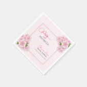 花びら&プロセッコフローラアーチピンクブライダルシャワー スタンダードカクテルナプキン (角)