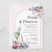 花びら&プロセッコフローラアーチブライダルシャワー 招待状 (正面)