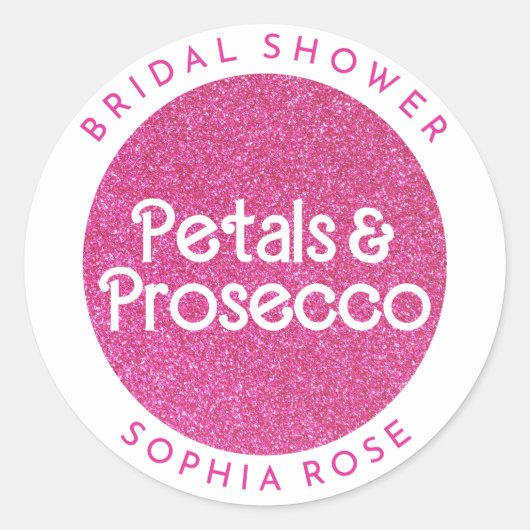 花びら&プロセッコフローラアーチボホブライダルシャワー ラウンドシール (正面)