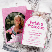 花びら&プロセッコフローラアーチボホブライダルシャワー 招待状