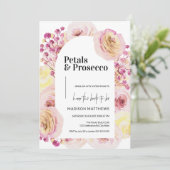花びら&プロセッコフローラアーチ春ブライダルシャワー 招待状 (スタンド正面)