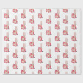 花びら&プロセッコフローラピンクシック誕生日ブライダル ラッピングペーパー (フラット)