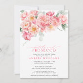 花びら&プロセッコフローラピンクブライダルシャワー 招待状 (正面)
