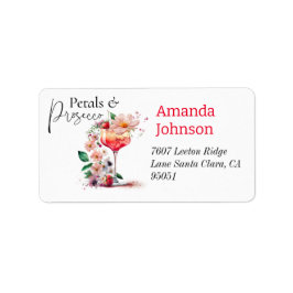花びら&プロセッコフローラブライダルシャワーアドレス ラベル