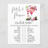 花びら&プロセッコフローラブライダルシャワーゲームカード (正面)