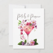 花びら&プロセッコフローラブライダルシャワーゲームカード 招待状 (裏面)