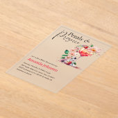 花びら&プロセッコフローラブライダルシャワーブランチ アクリル招待状 (レイダウン)