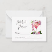 花びら&プロセッコフローラブライダルシャワーレシピ ノートカード (正面)