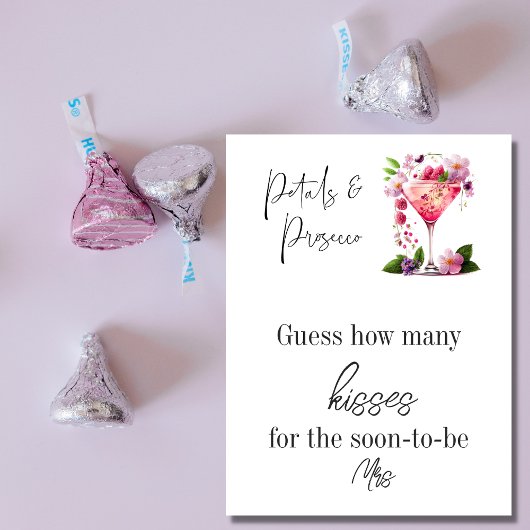 花びら&プロセッコフローラブライダルシャワー推測ゲーム ポスター