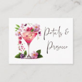 花びら&プロセッコフローラブライダルシャワー日付ゲーム エンクロージャーカード (裏面)