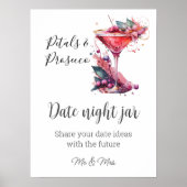 花びら&プロセッコフローラブライダルシャワー日付ゲーム ポスター (正面)