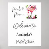 花びら&プロセッコフローラブライダルシャワー日付ゲーム ポスター (正面)