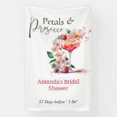 花びら&プロセッコフローラブライダルシャワー歓迎 横断幕 (縦)