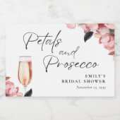 花びら&プロセッコフローラブライダルシャワー スパークリングワインラベル (シングルラベル)