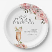 花びら&プロセッコフローラブライダルシャワー ペーパープレート (正面)