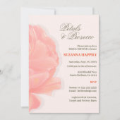 花びら&プロセッコフローラ赤面ピンクブライダルシャワー 招待状 (正面)