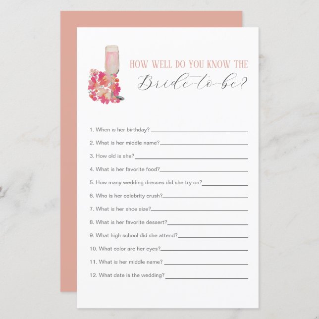 花びら&プロセッコブライダルシャワーは新婦を知っている (正面/裏面)