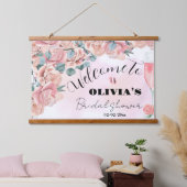 花びら&プロセッコブライダルシャワーウェルカムサイン 吊り下げ型タペストリー (寝室)