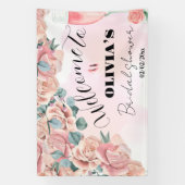 花びら&プロセッコブライダルシャワーウェルカムサイン 横断幕 (縦)