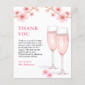 花びら&プロセッコブライダルシャワーサンキューカード (正面)
