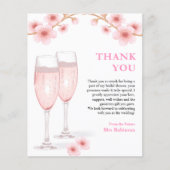 花びら&プロセッコブライダルシャワーサンキューカード (正面)