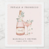 花びら&プロセッコブライダルシャワーバチェロレッテ ワインラベル (シングルラベル)