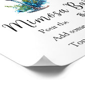 花びら&プロセッコブライダルシャワーブルーフラワーバー ポスター (角)