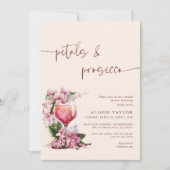 花びら&プロセッコブライダルシャワーボホマウヴ 招待状 (正面)