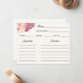 花びら&プロセッコブライダルシャワーレシピの指示 ノートカード (正面/裏面インサイチュ)