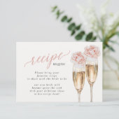 花びら&プロセッコブライダルシャワーレシピリクエスト エンクロージャーカード (スタンド正面)