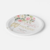 花びら&プロセッコブライダルシャワー ペーパープレート (アングル)