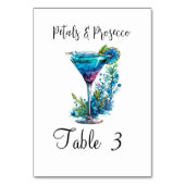 花びら&プロセッコブルーブライダルシャワーパーティー テーブルナンバー (正面)