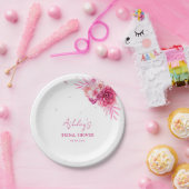 花びら&プロセッコホットピンクフローラブライダルシャワー ペーパープレート (パーティー)