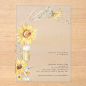 花びら&プロセッコボホサンフラワーブライダルシャワー アクリル招待状 (正面)