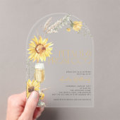 花びら&プロセッコボホサンフラワーブライダルシャワー アクリル招待状 (インサイチュ (ポータブル))