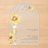 花びら&プロセッコボホサンフラワーブライダルシャワー アクリル招待状 (正面)