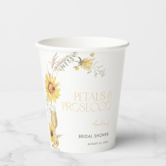 花びら&プロセッコボホサンフラワーブライダルシャワー 紙コップ (正面)